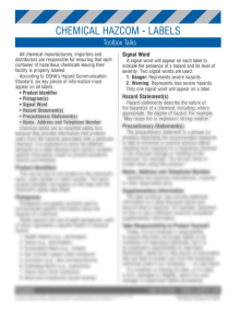 Chemical HazCom: Labels