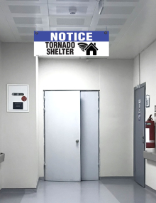 Notice: Tornado Shelter Ceiling Signs