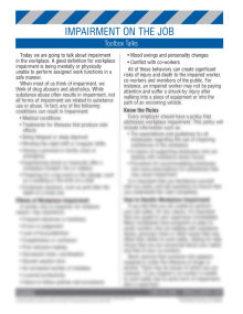 Health and Wellness - Impairment