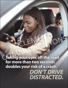 Distracted Driving-Eyes Off The Road Poster