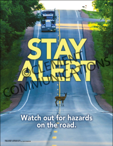 Watch Out for Hazards on the Road Poster