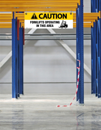 Forklift Area Corrugated Ceiling Sign