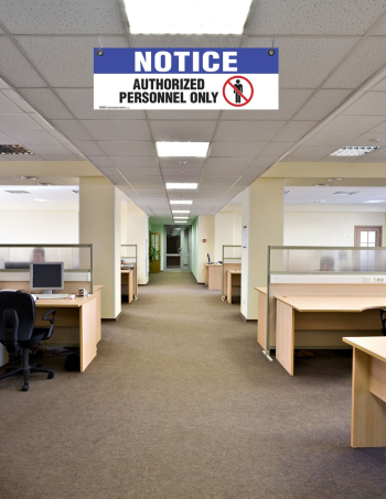 Personnel Only Corrugated Ceiling Sign