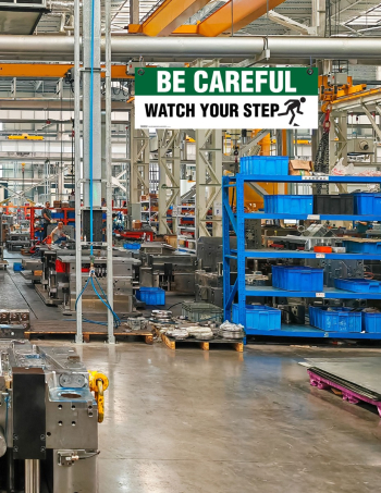 Be Careful: Watch Your Step Ceiling Sign