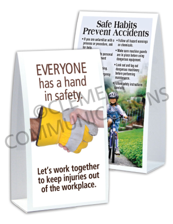 Accident Prevention - Hands - Table-top Tent Cards